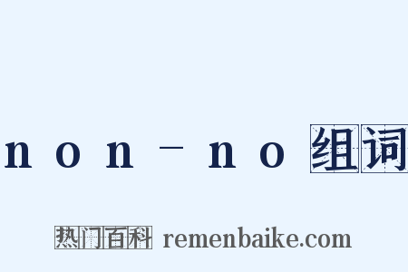 non-no组词是什么意思的图片